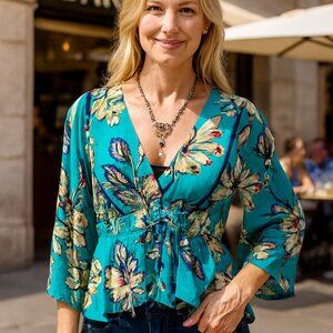 Women's Band of the free Boho floral blouse